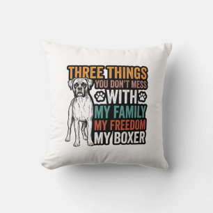Boxer Dog Family Freedom Vintage Shirt Design_1 Cushion