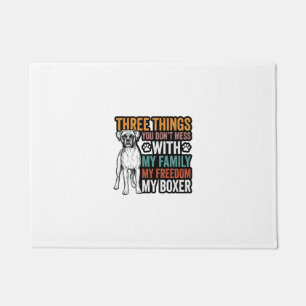 Boxer Dog Family Freedom Vintage Shirt Design_1 Doormat