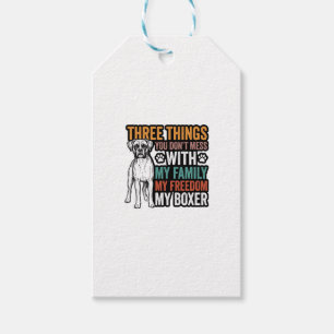 Boxer Dog Family Freedom Vintage Shirt Design_1 Gift Tags