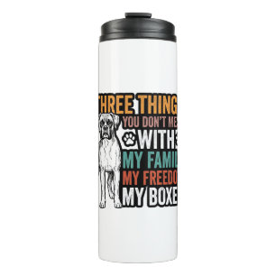 Boxer Dog Family Freedom Vintage Shirt Design_1 Thermal Tumbler