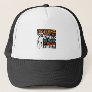 Boxer Dog Family Freedom Vintage Shirt Design_1 Trucker Hat