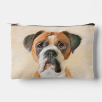 Boxer Dog Fawn Painting Uncropped Ear Cute Dog Art