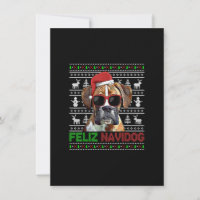 Boxer Dog Feliz Navidog Funny Christmas