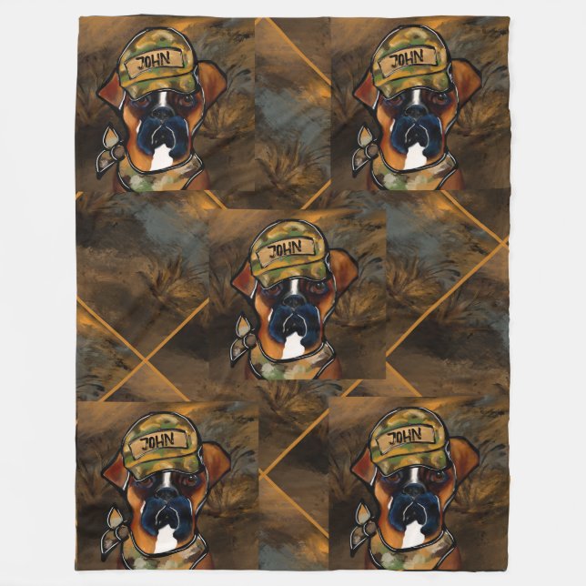 Boxer Dog Fleece Blanket (Front)