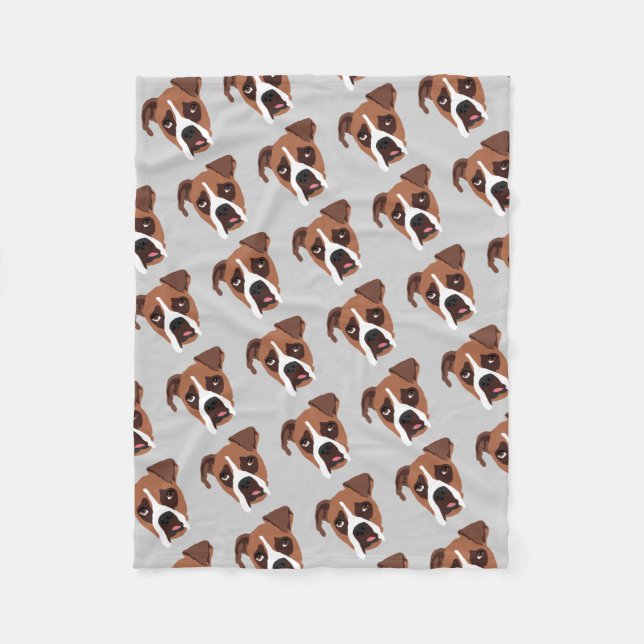 Boxer Dog Fleece Blanket, Small Blanket (Front)