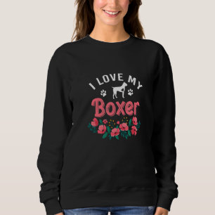 Boxer Dog For Women Cute I Love Boxer Dog Christm Sweatshirt