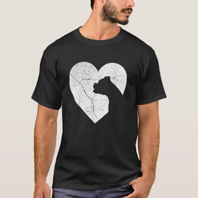 Boxer Dog Funny Heart Valentine's Day Dog Dad Mum T-Shirt (Front)