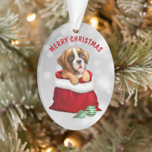 Boxer Dog Gift Surprise Ornament