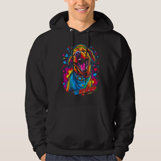Boxer Dog Guitar Hoodie (Front)