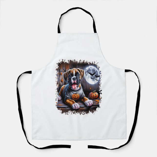 Boxer Dog Halloween Apron (Front)