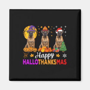 Boxer Dog Halloween Christmas Hallothanksmas Magnet