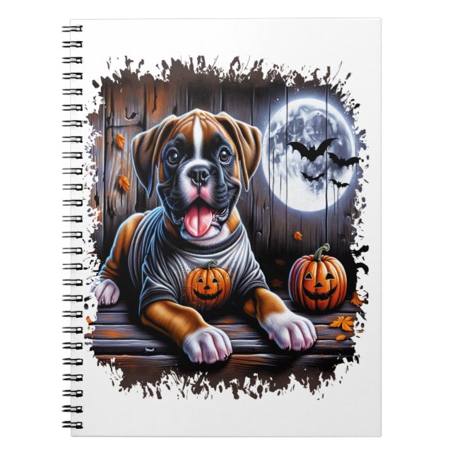 Boxer Dog Halloween Notebook (Front)