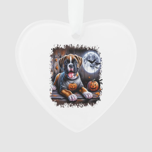 Boxer Dog Halloween Ornament (Front)
