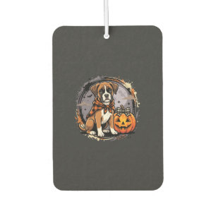Boxer Dog Halloween Pumpkin Sublimation Car Air Freshener