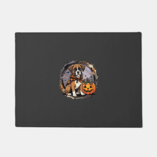 Boxer Dog Halloween Pumpkin Sublimation Doormat