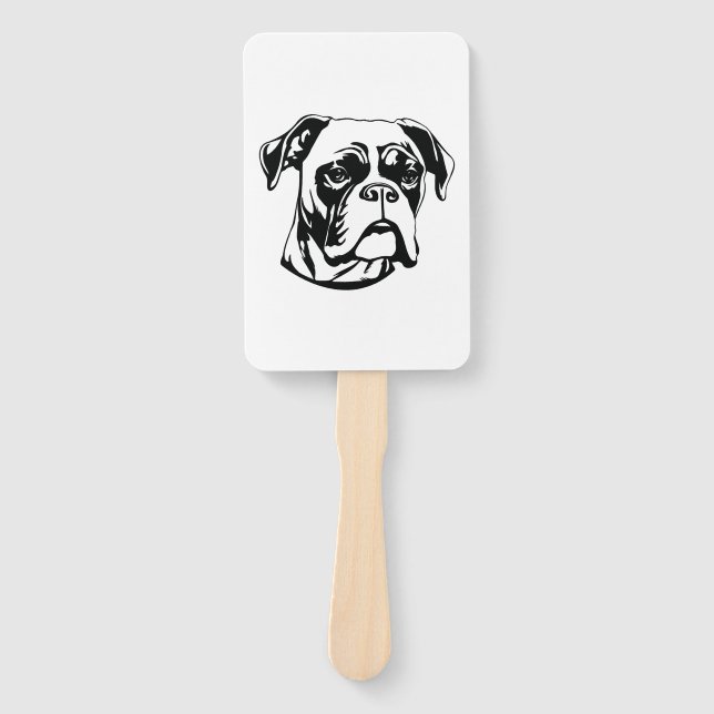Boxer Dog Hand Fan (Front)