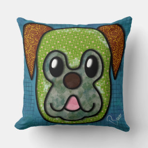 Boxer dog hand-painted Throw Pillow