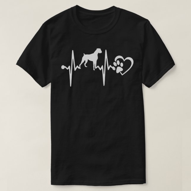 BOXER DOG HEARTBEAT  T-Shirt (Design Front)