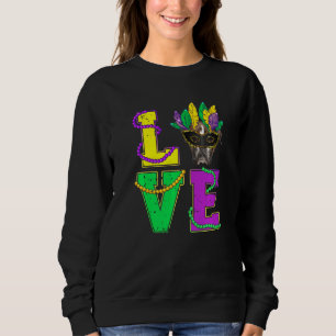 Boxer Dog I Love Puppy Mardi Gras Men Women Kids Sweatshirt