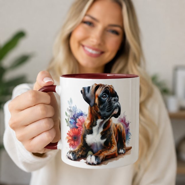 Boxer Dog in Bloom Mug (Creator Uploaded)