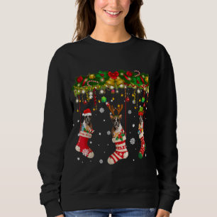 Boxer Dog In Sock Xmas Reindeer Santa ELF Dog Paja Sweatshirt
