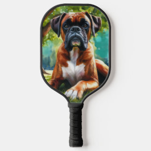 Boxer Dog in the Park – Watercolor Style Art Pickleball Paddle