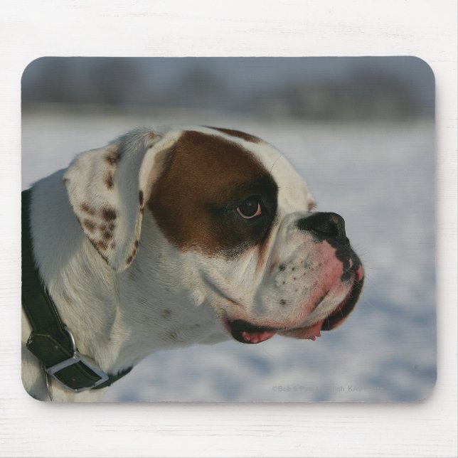 Boxer Dog in the Snow Mouse Pad (Front)