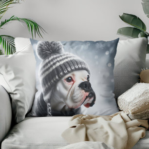 Boxer Dog in Winter Cushion