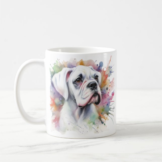 Boxer Dog Joy Ink-Spattered Whimsical Boxer ❤ Coffee Mug (Left)