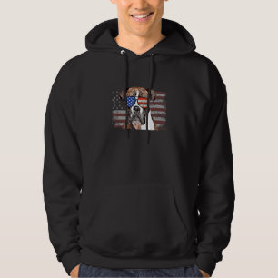 Boxer Dog July 4th Retro Usa American Flag Hoodie