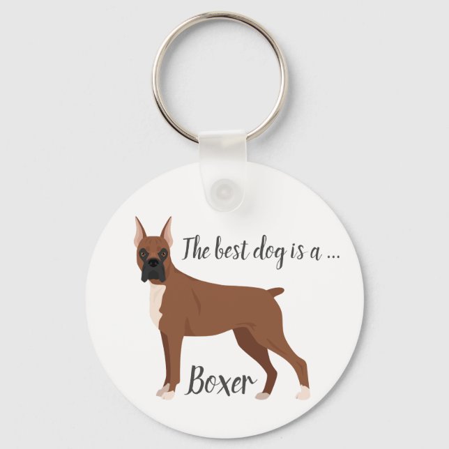 Boxer dog key ring (Back)