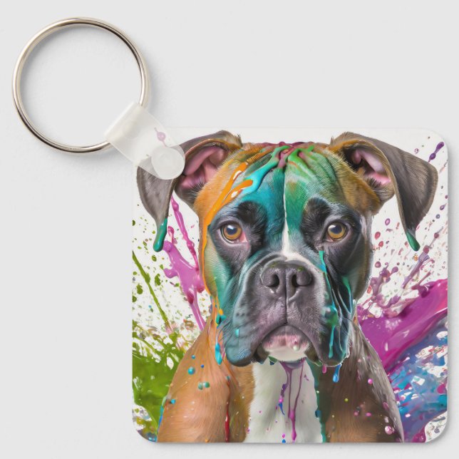 Boxer Dog Key Ring (Front)