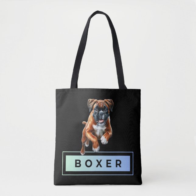 Boxer Dog - Leaps & Bounds Tote Bag (Front)
