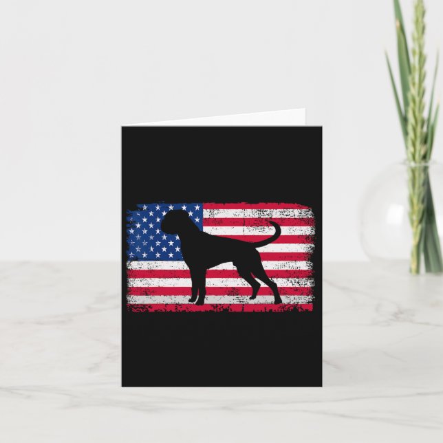 Boxer Dog Lover 4th Of July Patriotic American Fla Card (Front)