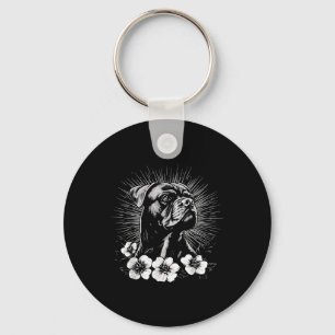 Boxer Dog Lover Retro Style Tattoo _1 Key Ring