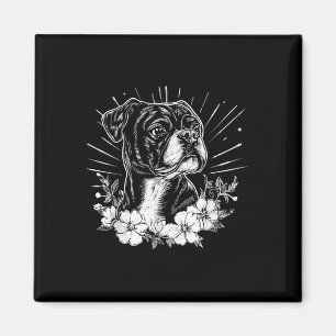 Boxer Dog Lover Retro Style Tattoo Magnet