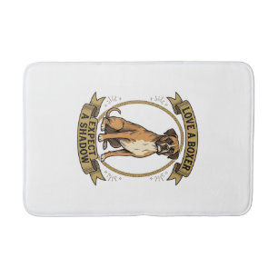 Boxer Dog Lover Shirt Vintage Engraving Funny Pet Bath Mat