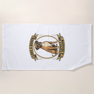 Boxer Dog Lover Shirt Vintage Engraving Funny Pet  Beach Towel