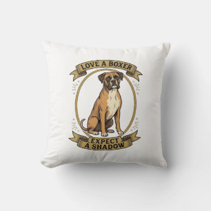 Boxer Dog Lover Shirt Vintage Engraving Funny Pet Cushion