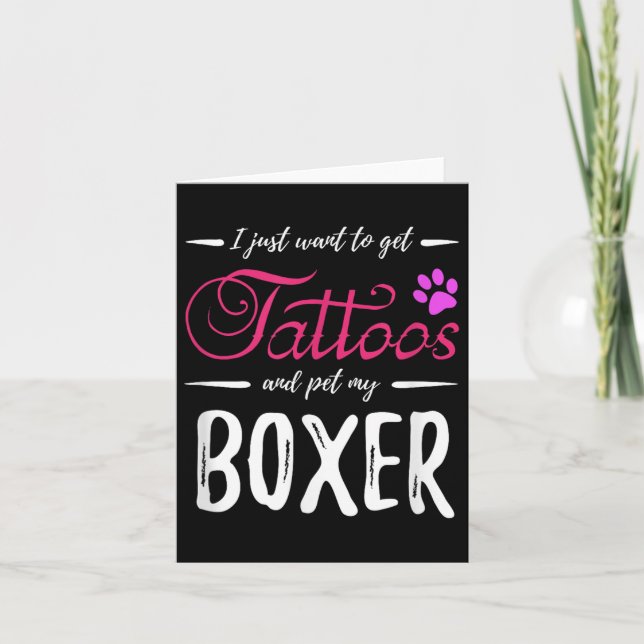 Boxer Dog Lover Tattoo Shirt Funny Dog Mum Gift Id Card (Front)