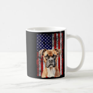 Boxer Dog Lover US Flag 4th of July Patriotic Coffee Mug