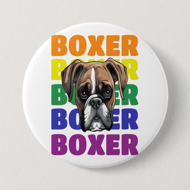 Boxer dog lovers small gift 7.5 cm round badge (Front)