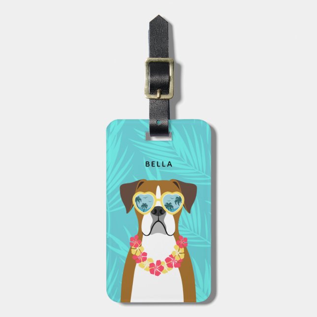 Boxer Dog Luggage Tags (Front Vertical)