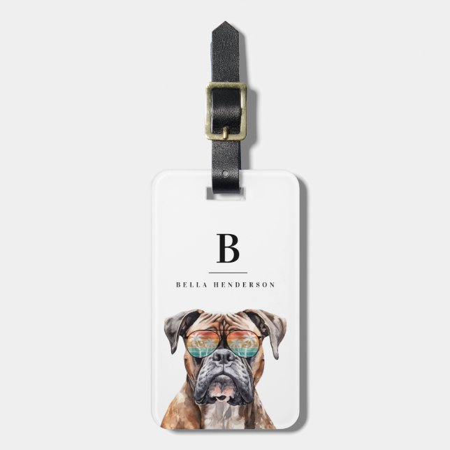 Boxer Dog Luggage Tags (Front Vertical)