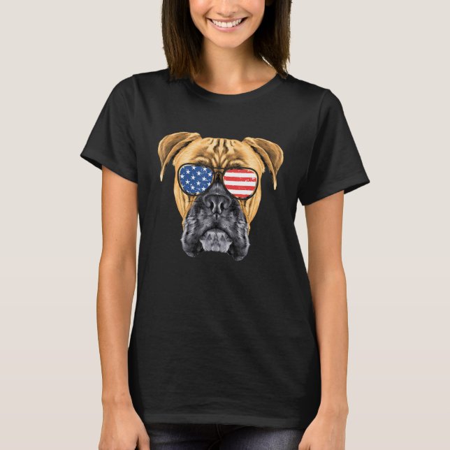 Boxer Dog Men Women Kids American Flag T-Shirt (Front)