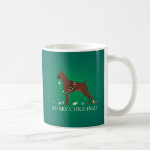 Boxer Dog Merry Christmas Design Coffee Mug