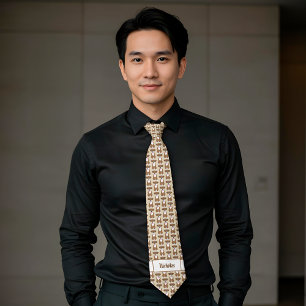 Boxer Dog Monogram Tie