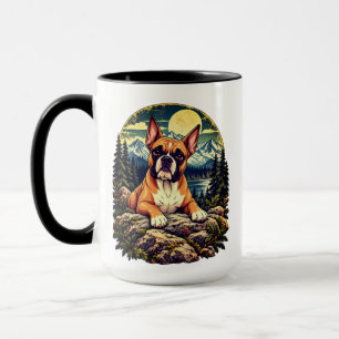 Boxer Dog Mountain Wilderness Landscape Mug
