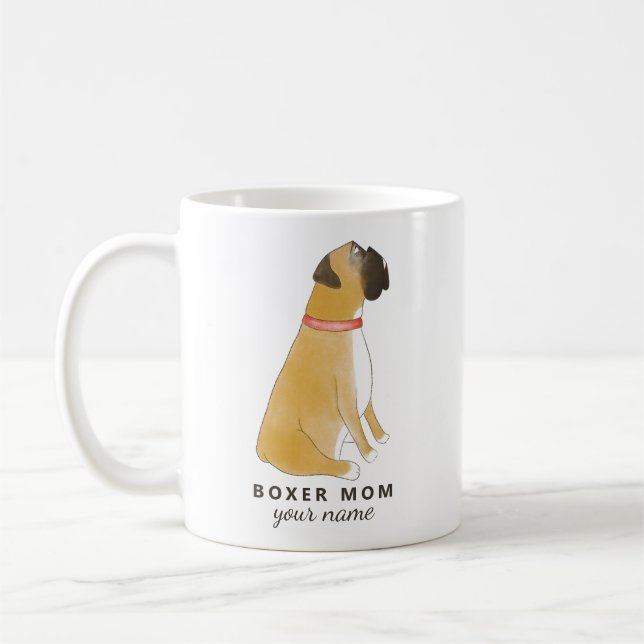 Boxer Dog mug Custom Boxer dog white name Mug (Left)