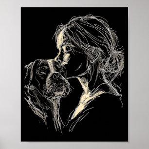 Boxer dog mum cute boxer dog lover mother's day poster